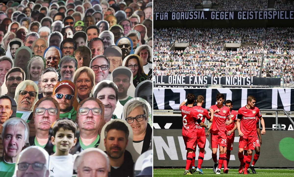 Đội bóng Bundesliga phủ kín khán đài bằng 13.000 bìa ảnh CĐV